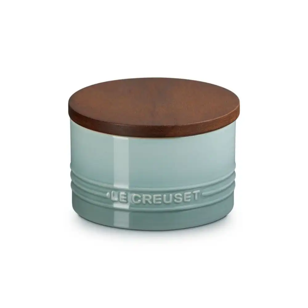 Le Creuset  Signature 16oz Stoneware Canister with Acacia Wood Lid | Sea Salt