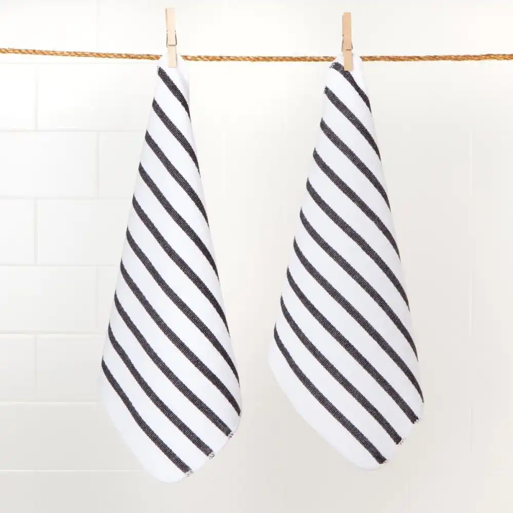 Alternative view of Now Designs by Danica Basketweave Dishcloths (Set of 2) | Black Stripe