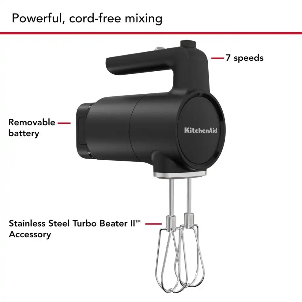 Alternative view of KitchenAid GO Cordless Hand Mixer | Black Matte
