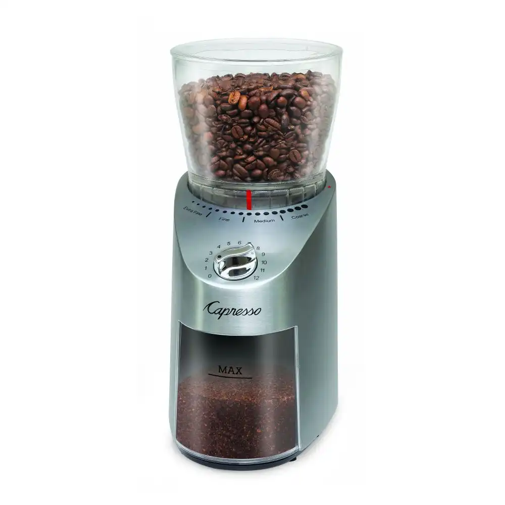 Alternative view of Capresso Infinity Plus Stainless Steel Conical Burr Coffee Grinder