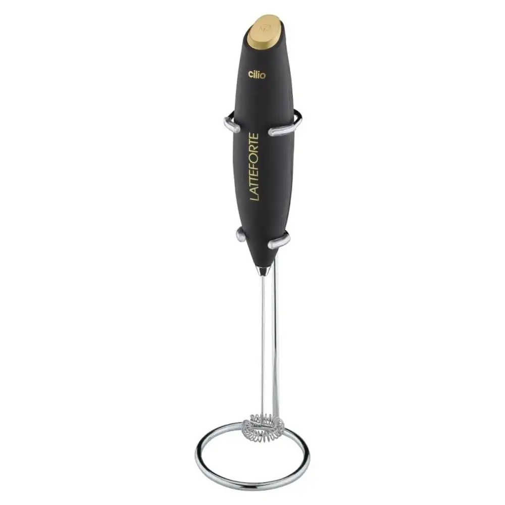 Frieling Cilio Latteforte Milk Frother with Stainless Steel Stand | Black Matte