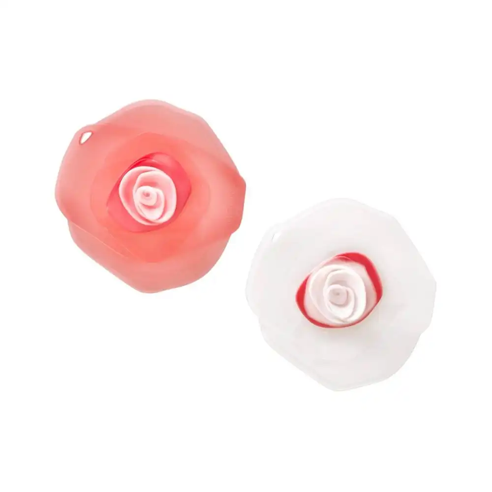 Charles Viancin Silicone Drink Covers | Rose (Set of 2 - Candy Pink & Frozen White)