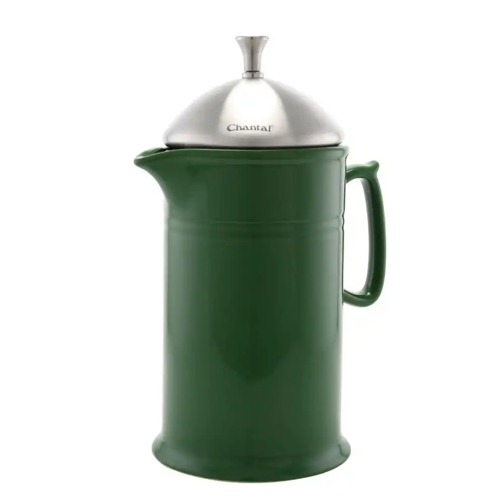 Chantal 28oz Ceramic French Press with Stainless Steel Plunger | Forest Green