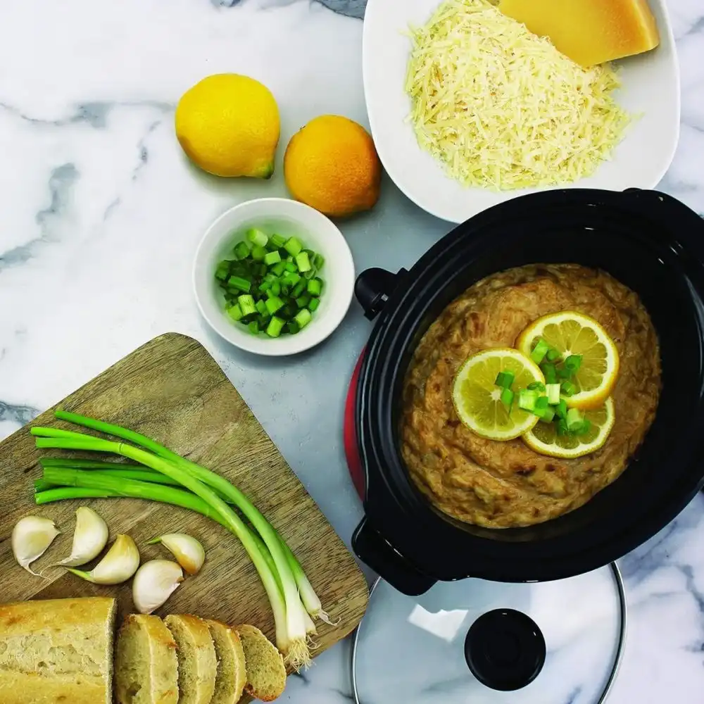 NESCO 1.5-Quart Oval Slow Cooker | Red Metallic - Image 4