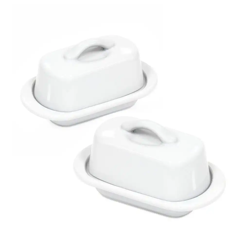 Chantal 5" Mini Butter Dish (Set of 2) | White