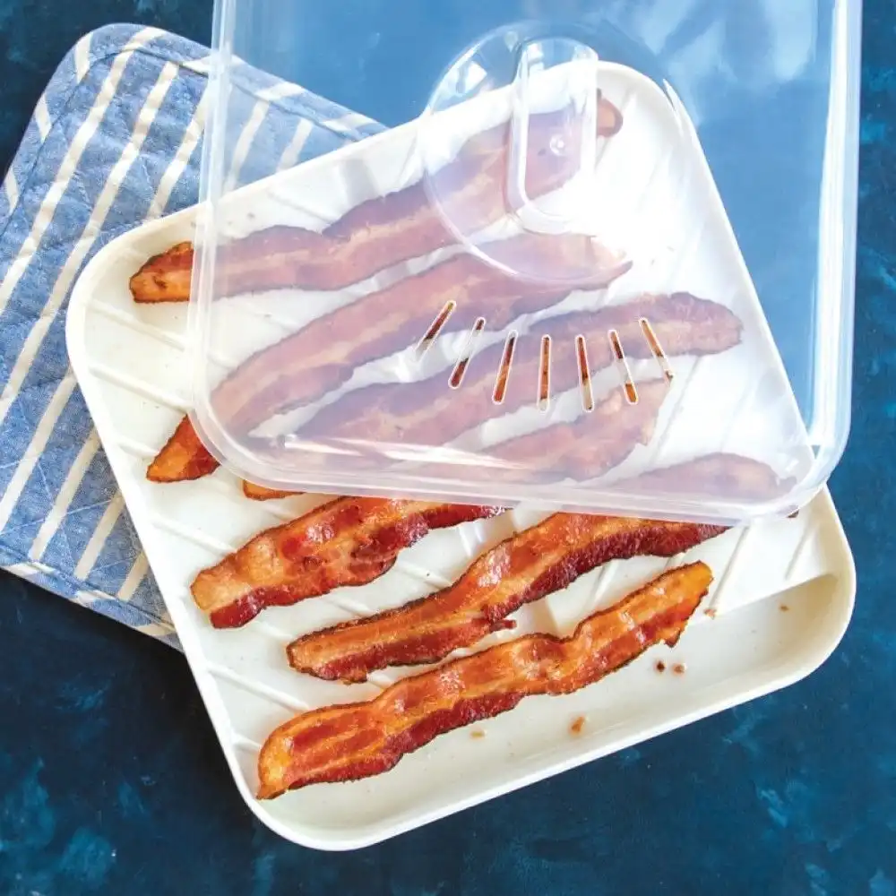 Alternative view of Nordic Ware Medium Slanted Bacon Tray with Lid
