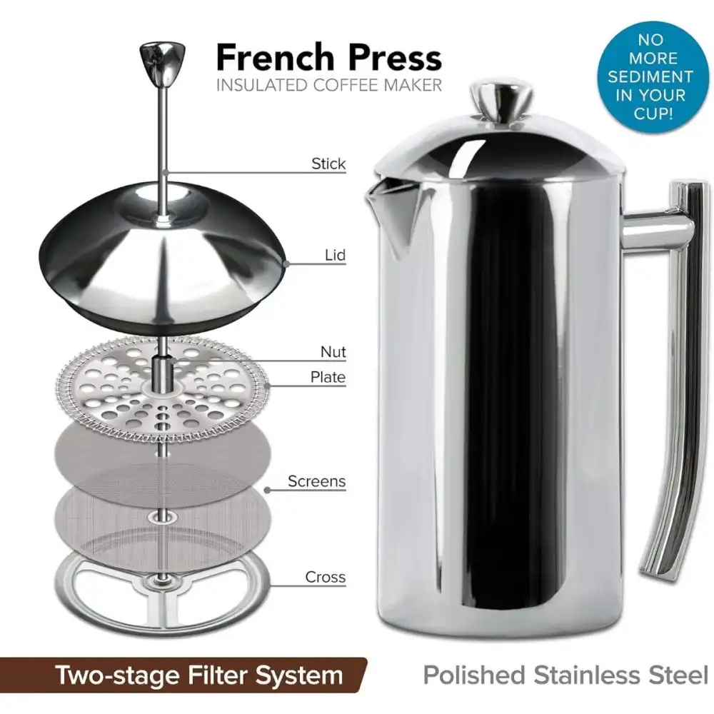 Alternative view of Frieling 44oz French Press | Polished Stainless Steel