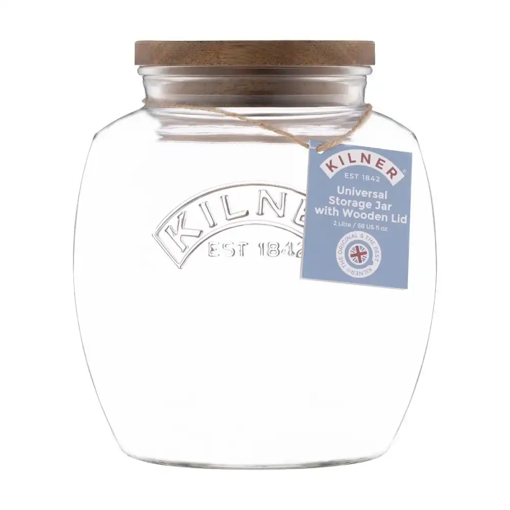 Alternative view of Kilner Universal Push Top Storage Jar with Wooden Lid | 67.6 oz