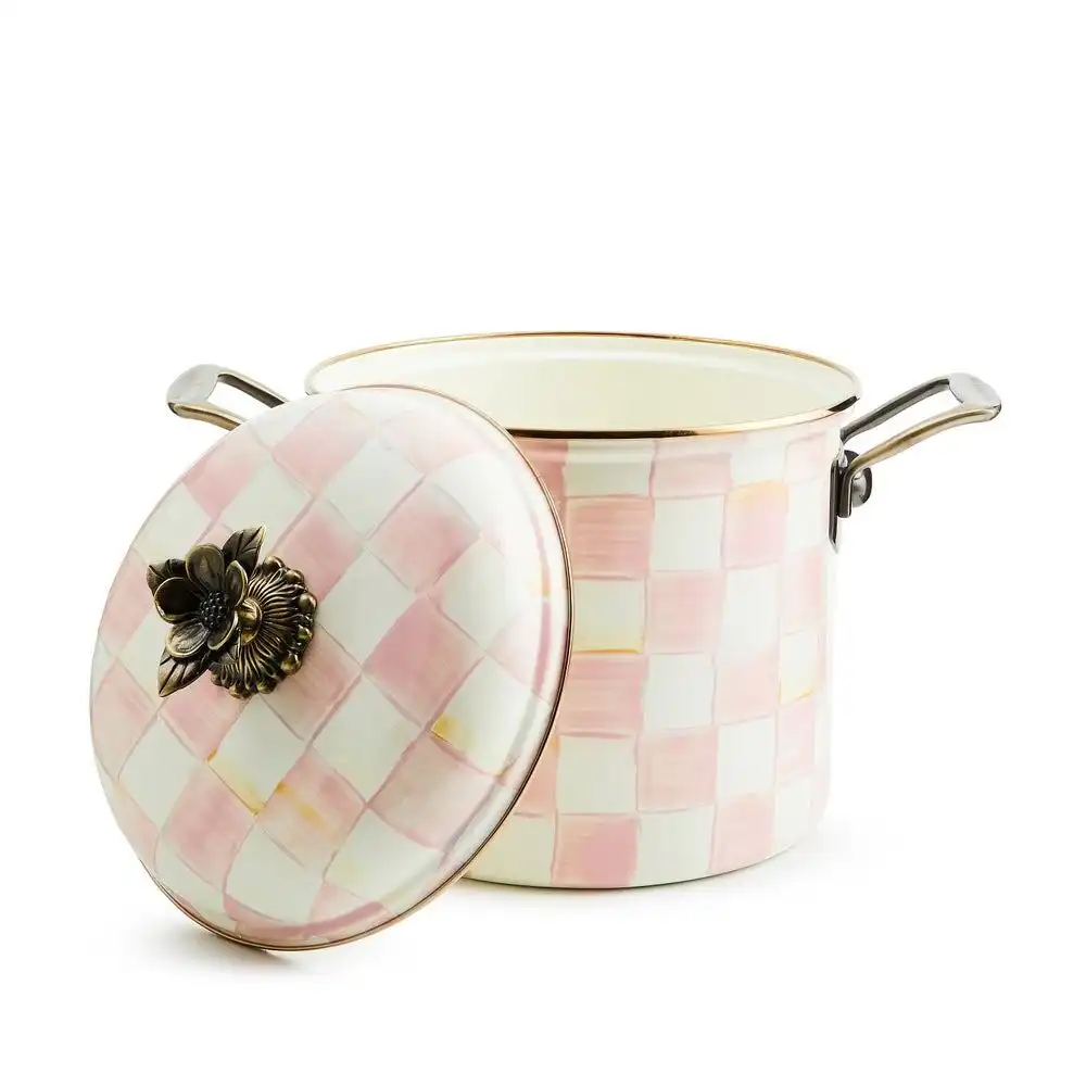 Alternative view of MacKenzie-Childs Rosy Check 7 Qt. Stockpot