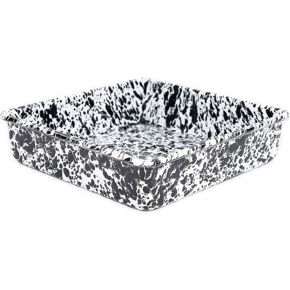Crow Canyon Square Brownie Pan | Black Splatter