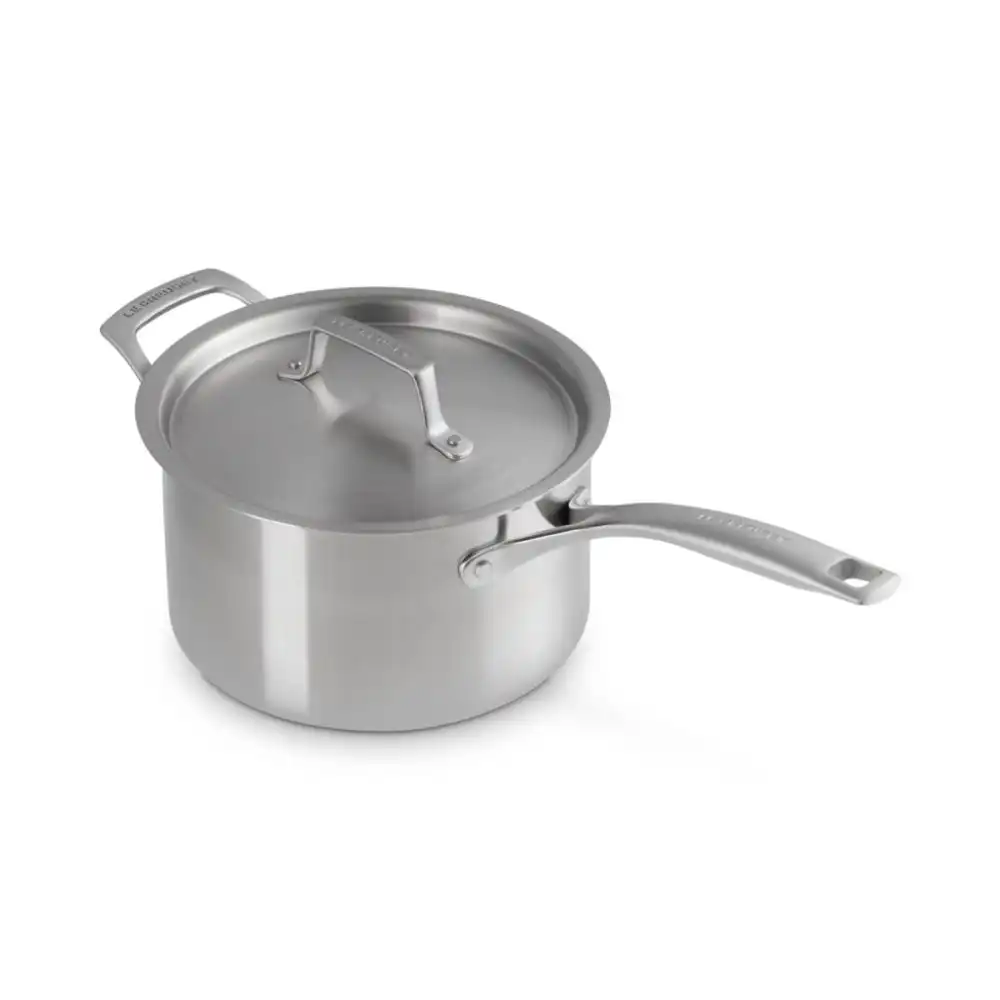 Le Creuset Essential Stainless Steel 4 Qt. Saucepan with Lid