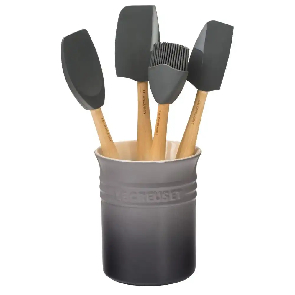 Le Creuset 5-Piece Craft Series Utensil Set with Crock | Oyster Grey