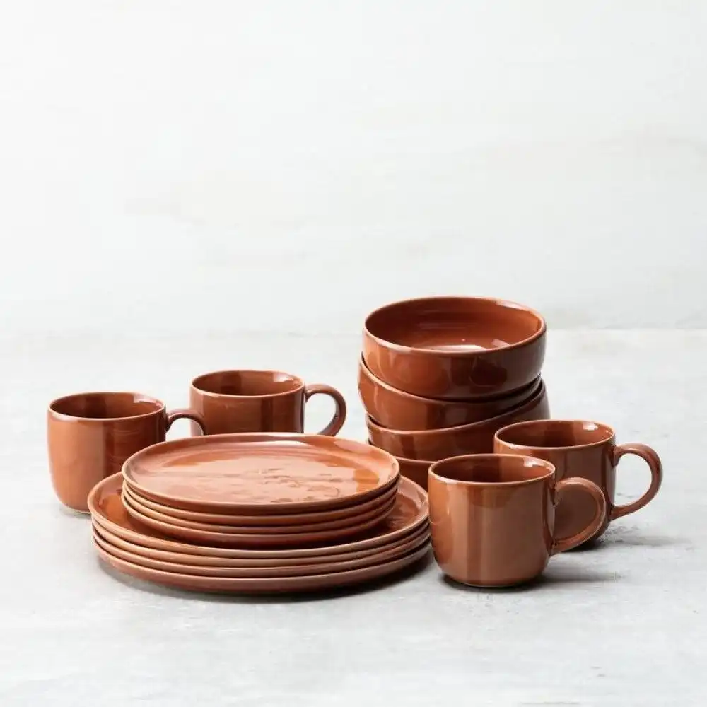 Alternative view of Fortessa Nosse Svelte 16-Piece Dinnerware Set | Terracotta