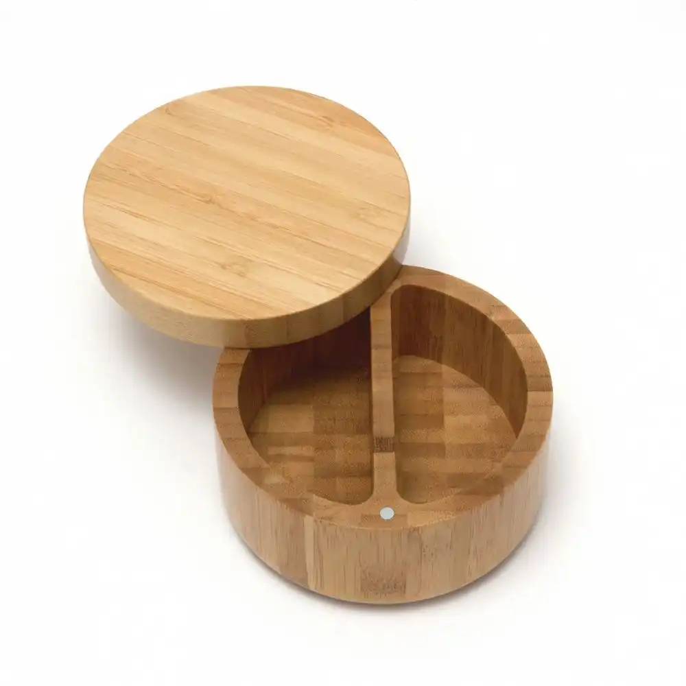 Alternative view of Lipper International Bamboo Divided Spice Box with Swivel Cover