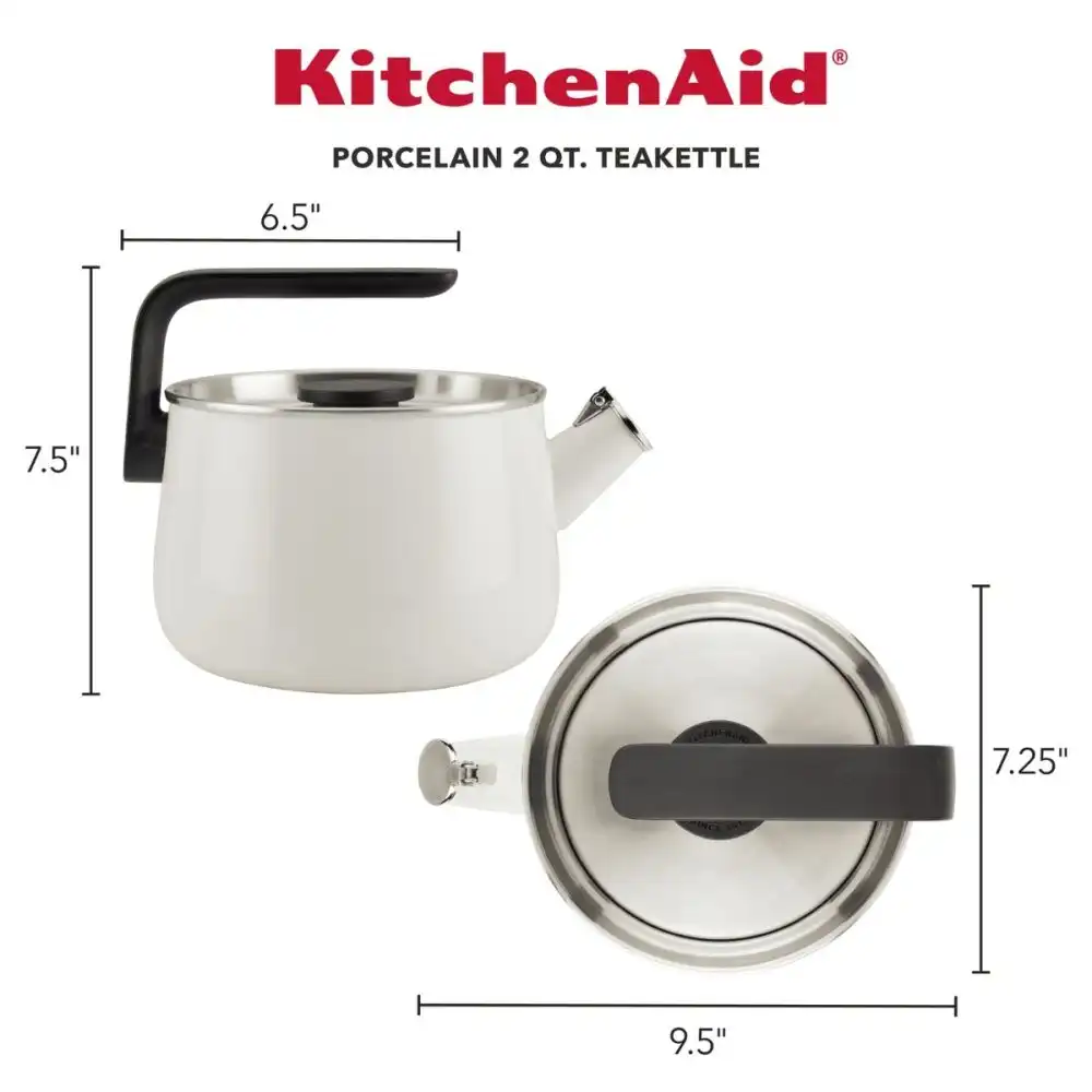 Alternative view of KitchenAid Enamel-on-Steel 2 Quart Tea Kettle | Porcelain White