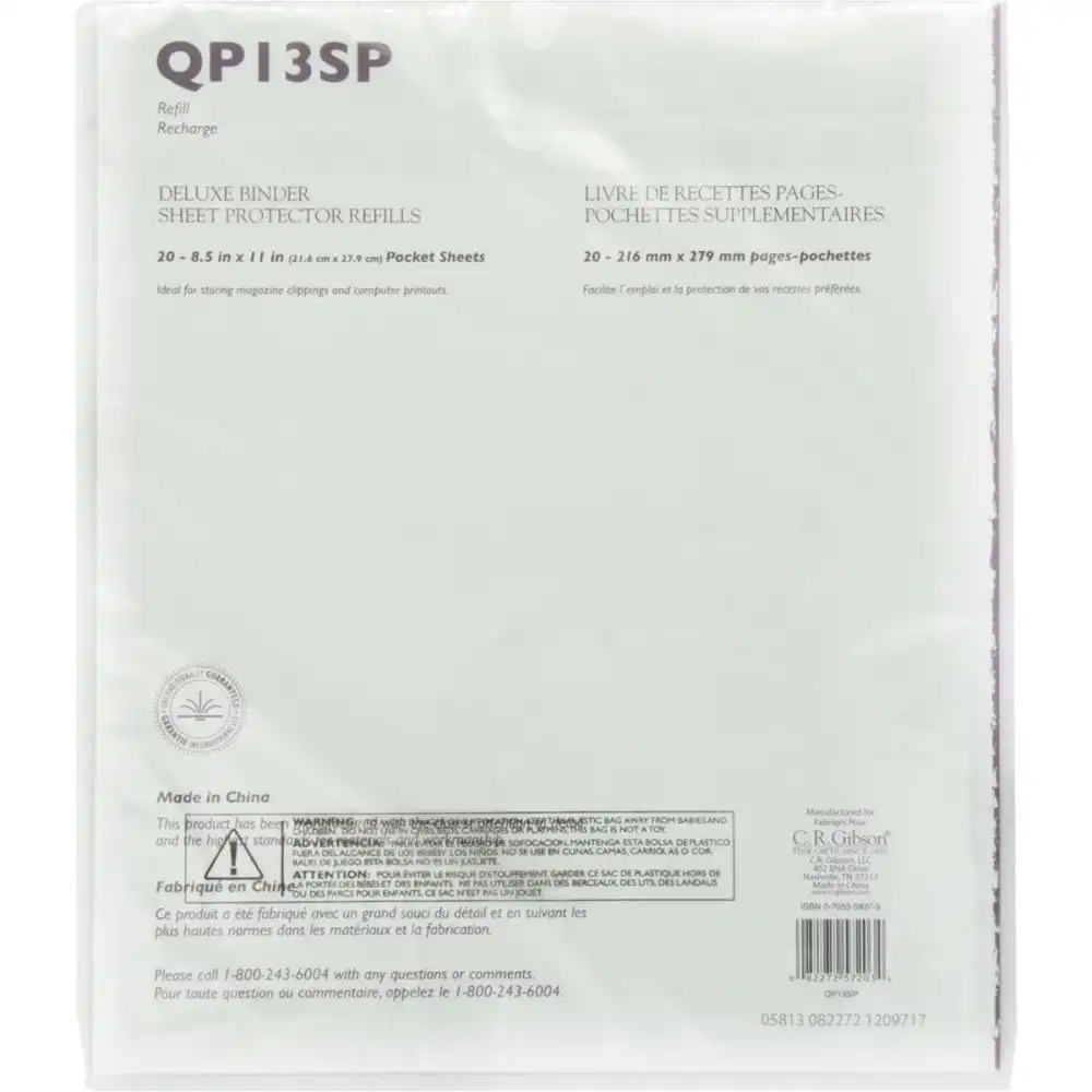 Alternative view of C.R. Gibson Pocket Page Refills for QP13 Recipe Books