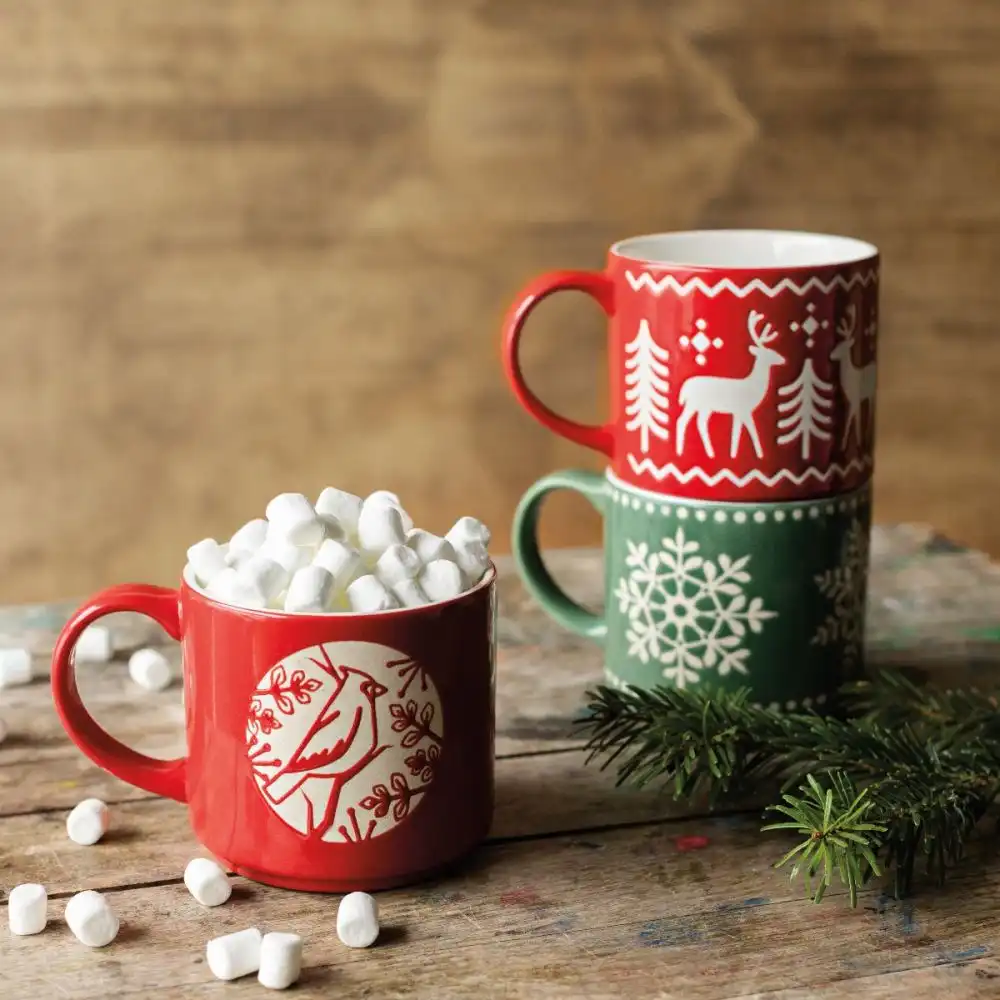 Alternative view of Now Designs by Danica 16oz Stacking Snowflake Mug | Good Tidings