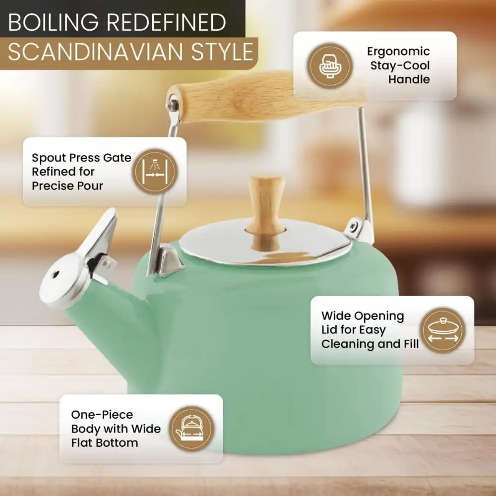 Alternative view of Chantal 1.4Qt. Enamel-on-Steel Sven Tea Kettle | Mint Green