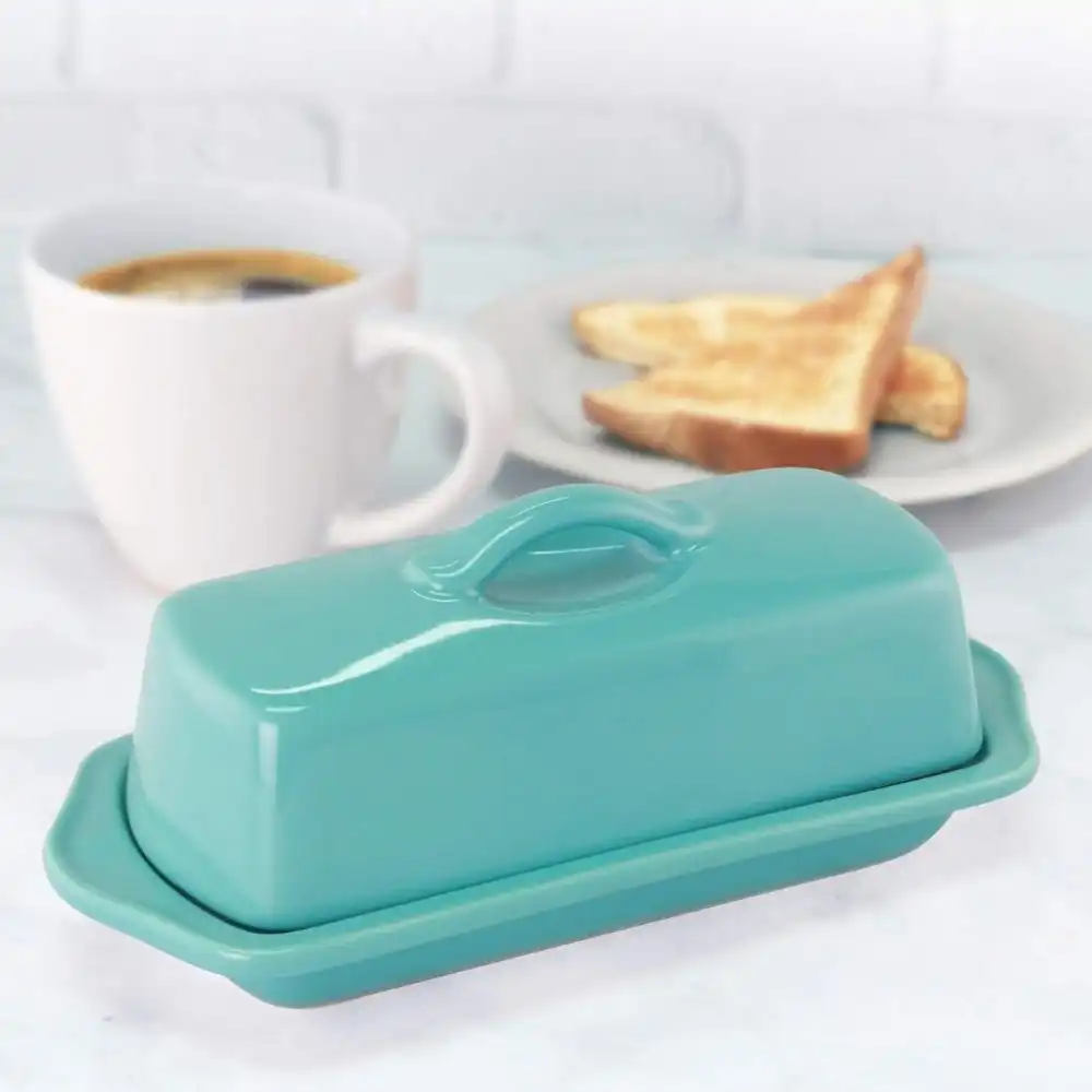 Alternative view of Chantal 8.5" Full Size Butter Dish | Aqua