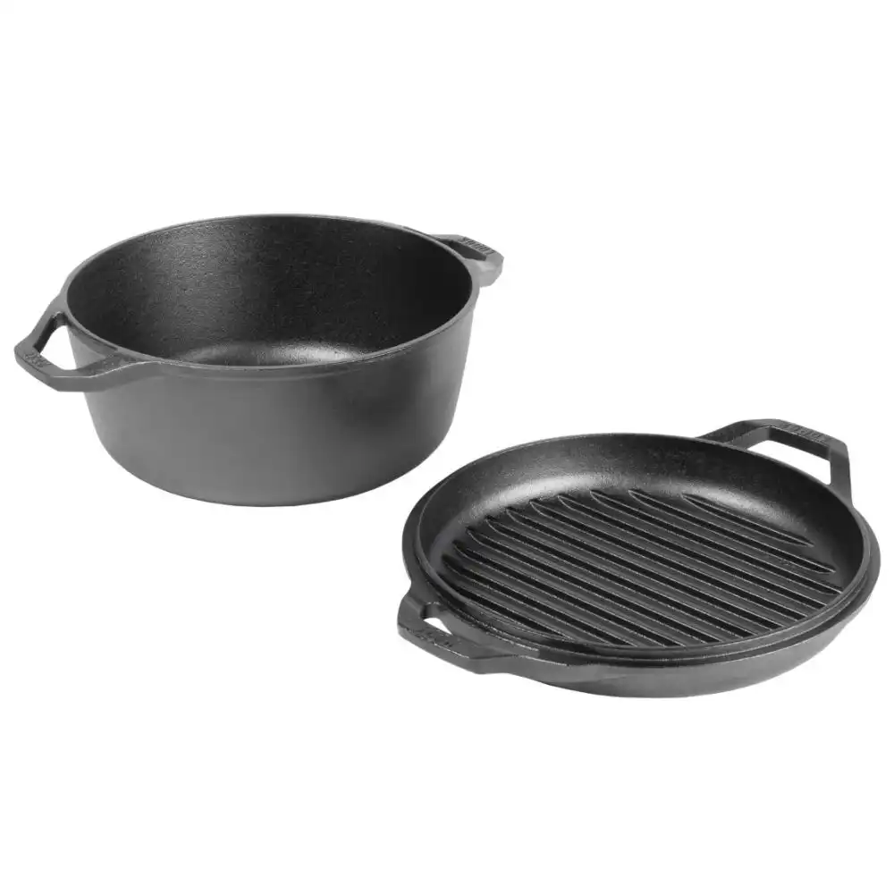Lodge Cast Iron 6 Qt. Chef Style Double Dutch Oven