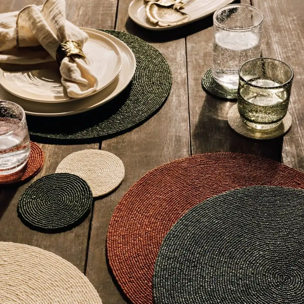 Alternative view of Danica Heirloom Beaded Placemat | Cinnamon Stick