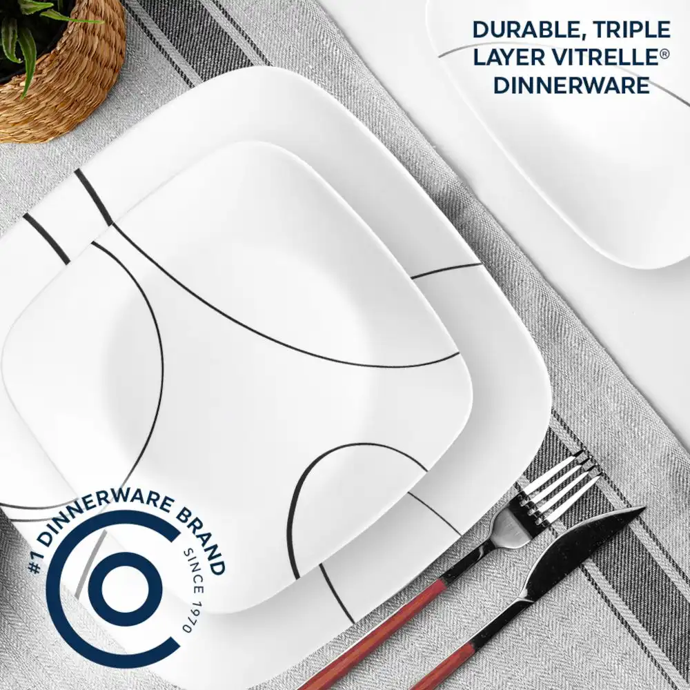 Alternative view of Corelle 12-Piece Dinnerware Set | Simple Lines