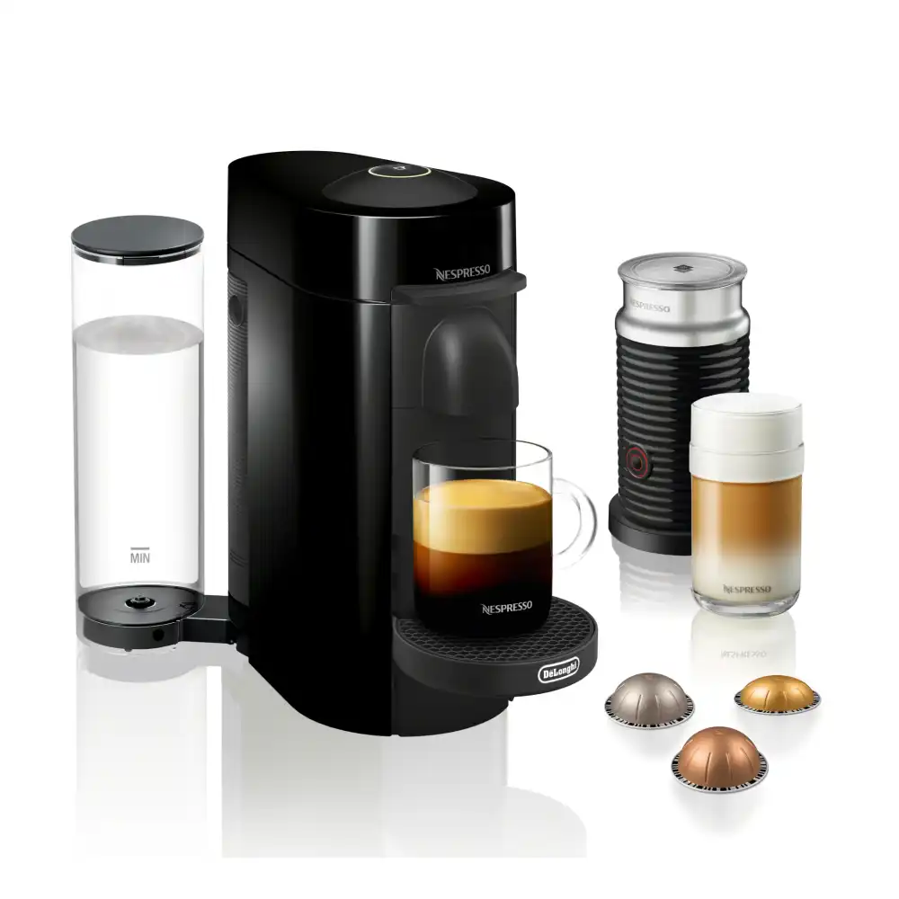 Nespresso Vertuo Plus Deluxe Coffee and Espresso Machine with Aeroccino by De'Longhi Black