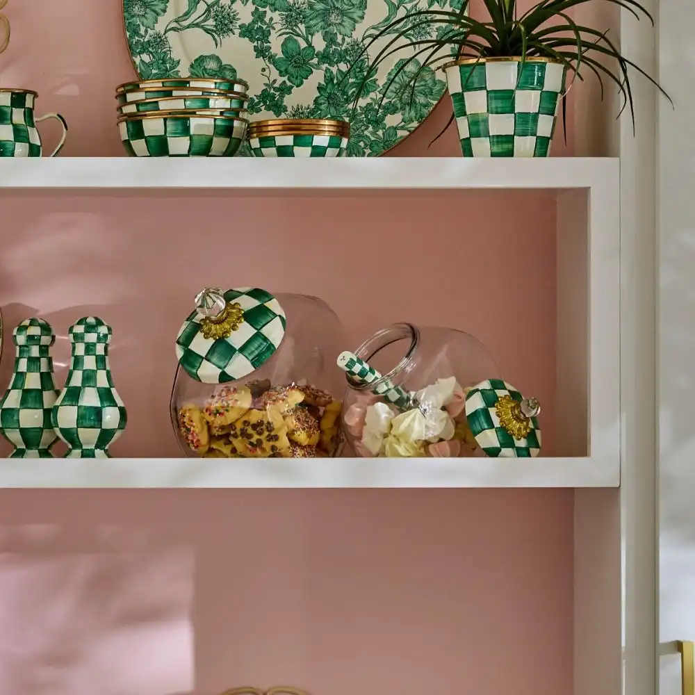 Alternative view of MacKenzie-Childs Sweets Jar with Emerald Check Lid