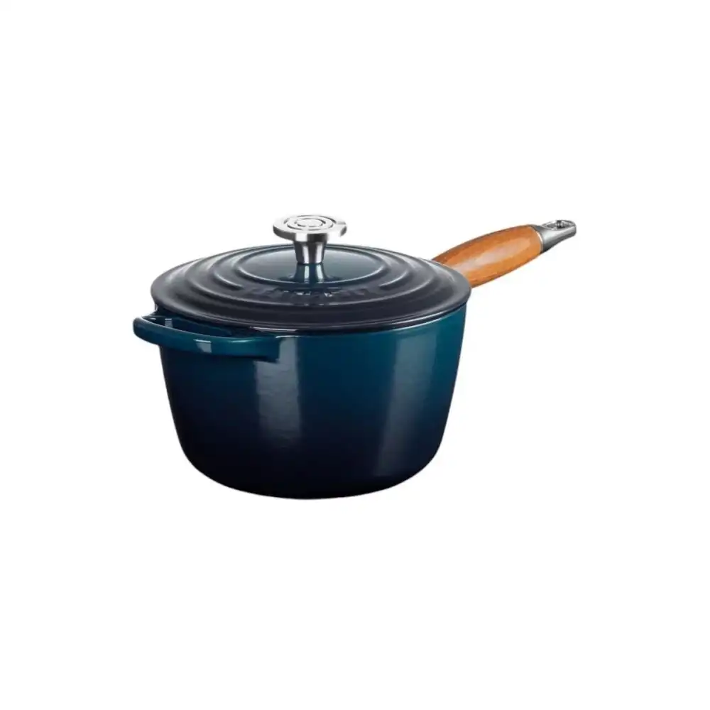 Alternative view of Le Creuset Alpine Signature Round Wood Handle 2.25 Qt. Saucepan with Crucible Stainless Steel Knob | Nuit