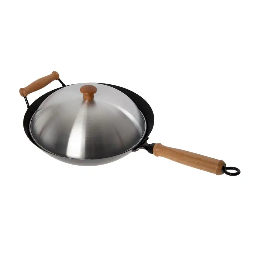 Alternative view of Joyce Chen Professional Series 14" Carbon Steel Excalibur Nonstick Wok 10-Piece Set