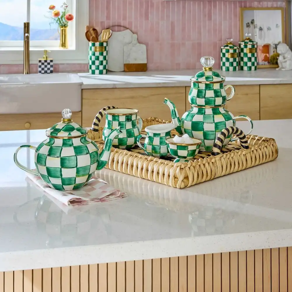 Alternative view of MacKenzie-Childs Emerald Check 4-Cup Teapot