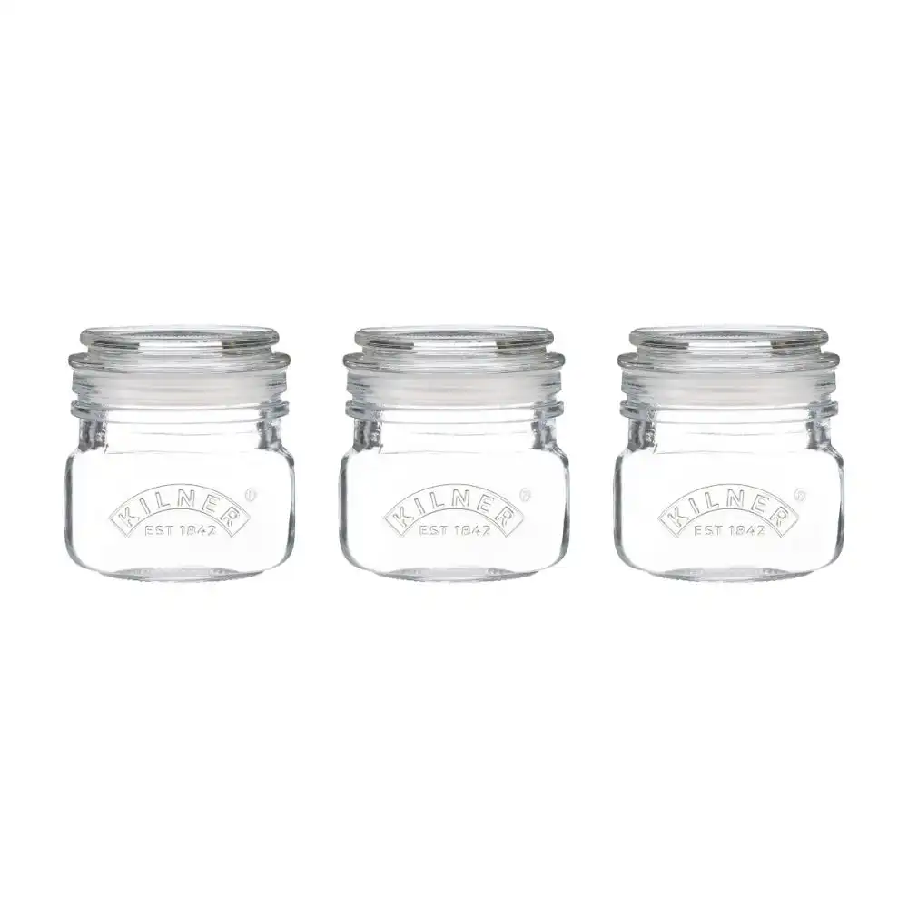 Kilner Storage Square Push Top 8.5oz Storage Jars | Set of 3