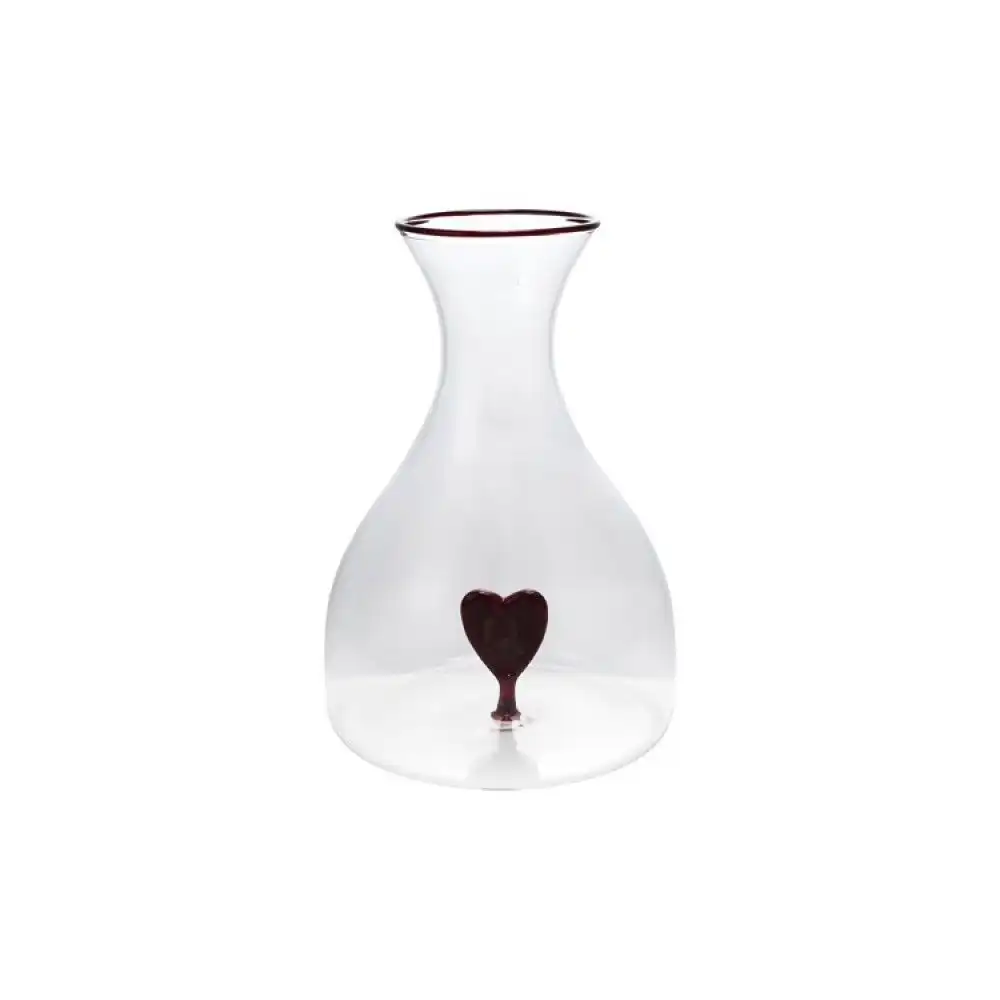 Hazel Mazel Heart Glass Decanter