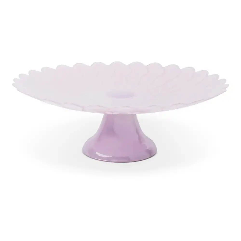 Alternative view of Core Home 13" Scalloped Daisy Cake Stand | Lavender Mist