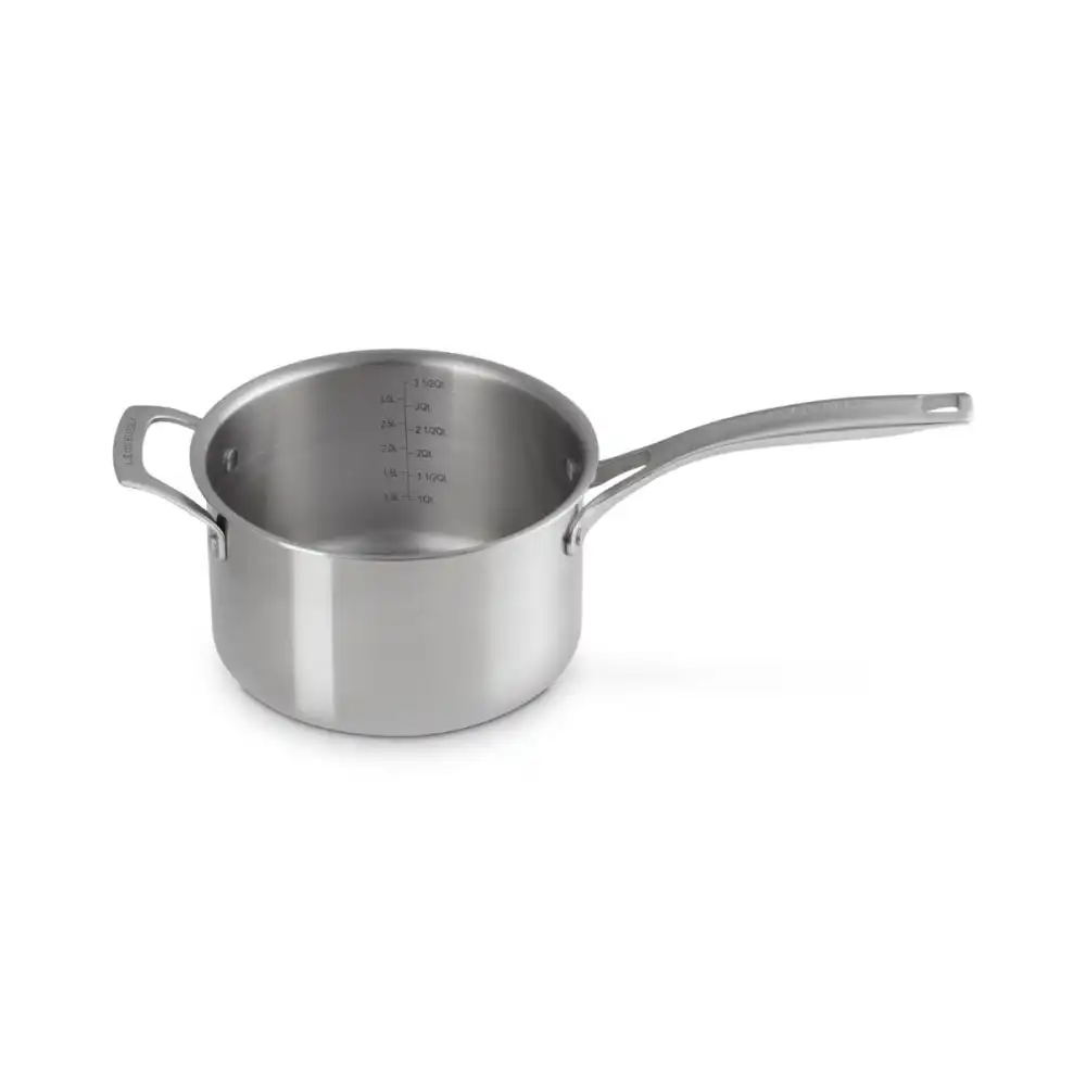 Alternative view of Le Creuset Essential Stainless Steel 4 Qt. Saucepan with Lid