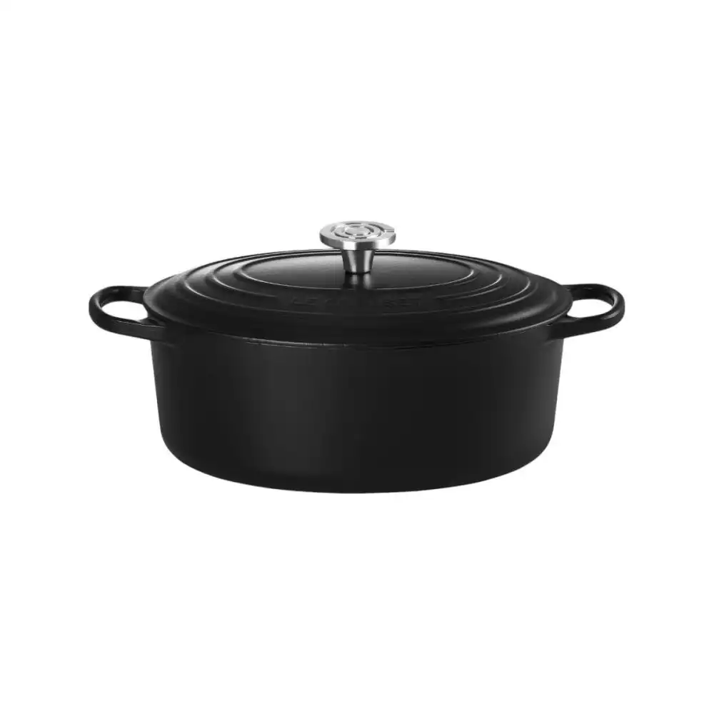 Alternative view of Le Creuset 6.75 Qt. Oval Signature Dutch Oven with Crucible Stainless Steel Knob | Licorice
