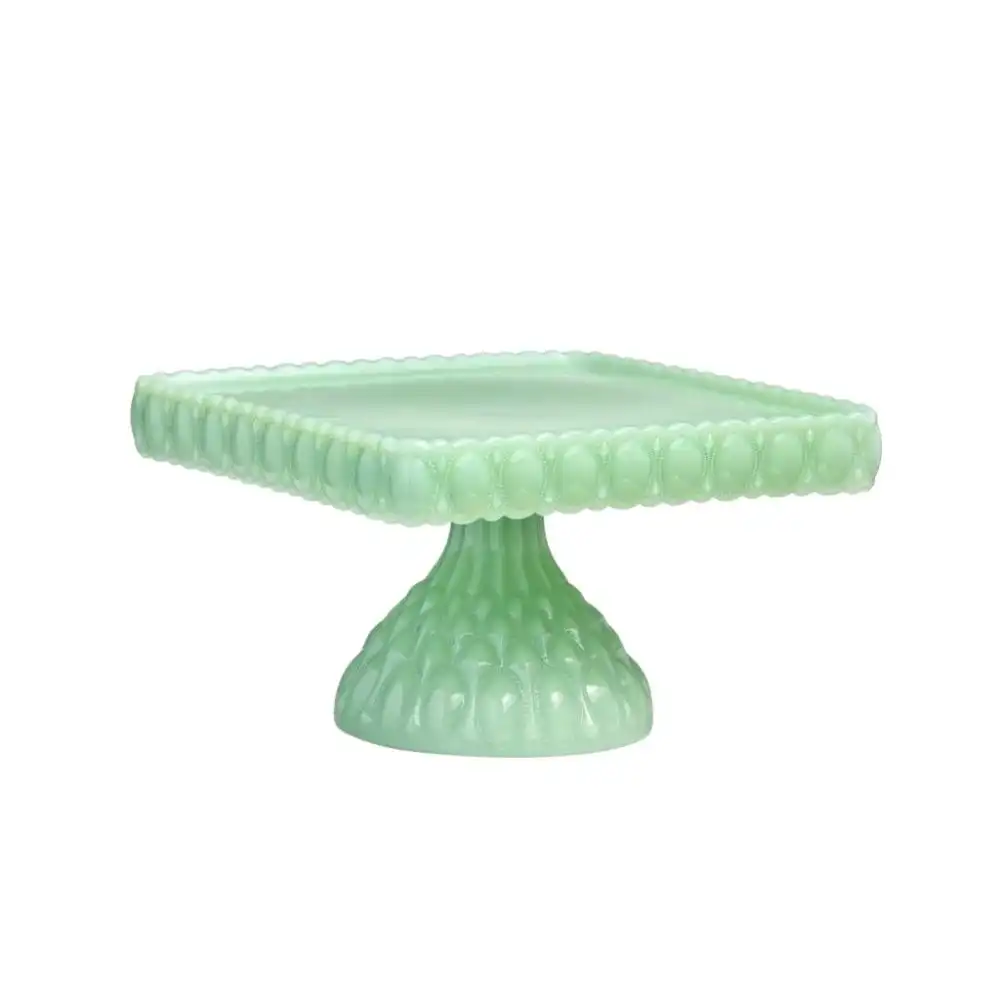 Mosser Glass Elizabeth Square Cake Plate | Jadeite