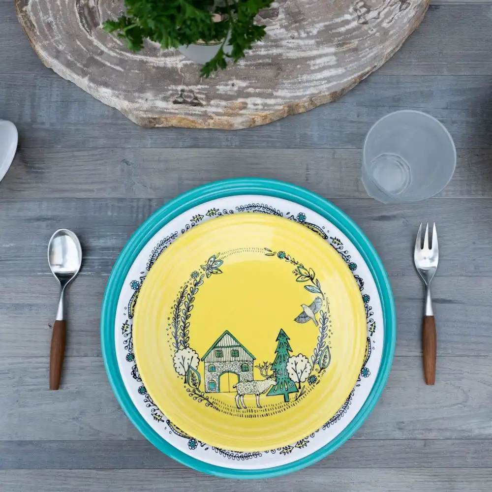 Alternative view of Fiesta® 9" Classic Rim Luncheon Plate | Nordic Woodland (Sunflower)