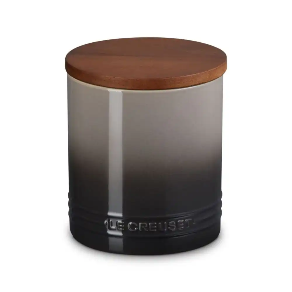 Alternative view of Le Creuset  Signature 1.2 Qt. Stoneware Canister with Acacia Wood Lid | Oyster