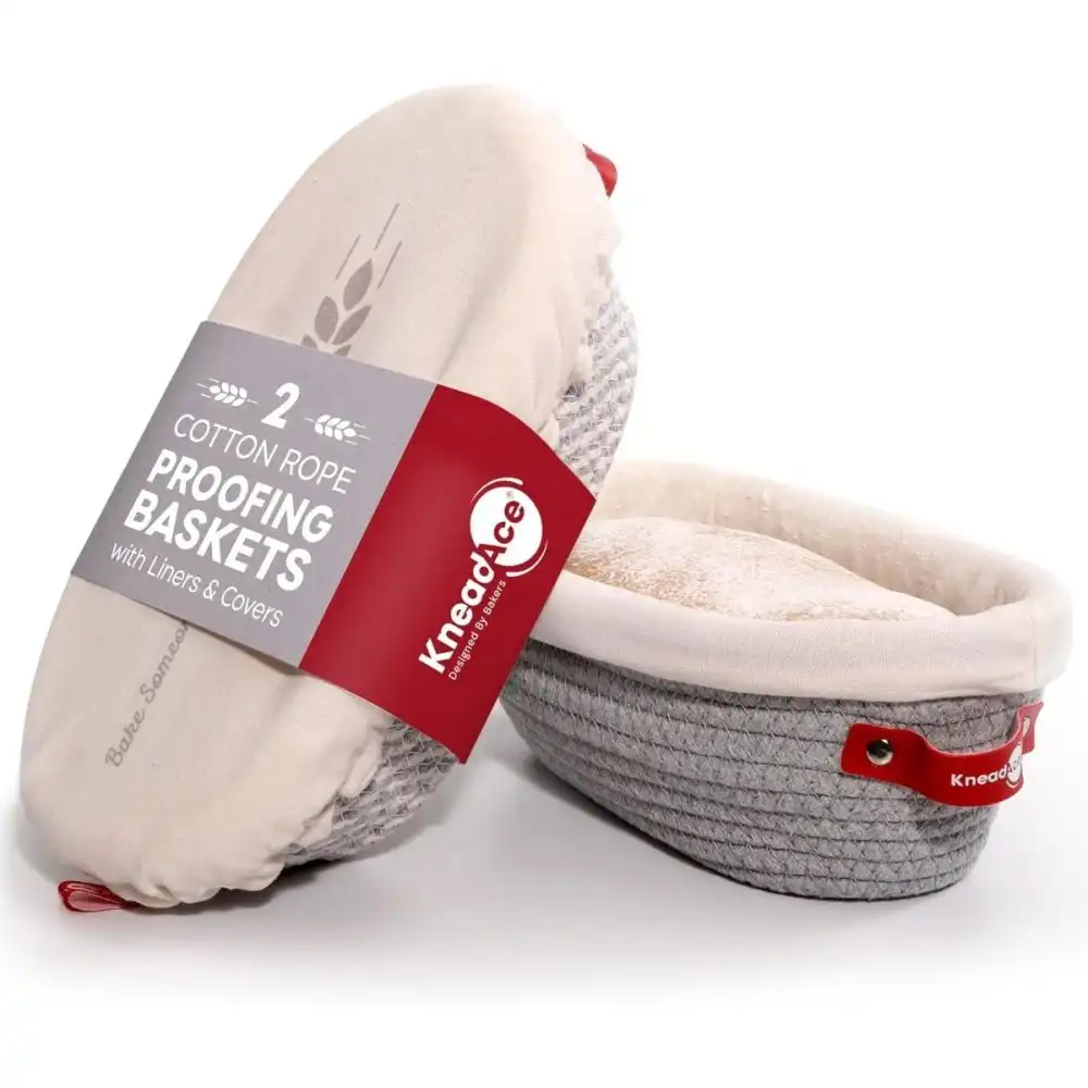 KneadAce Oval Cotton Rope Proofing Baskets Set