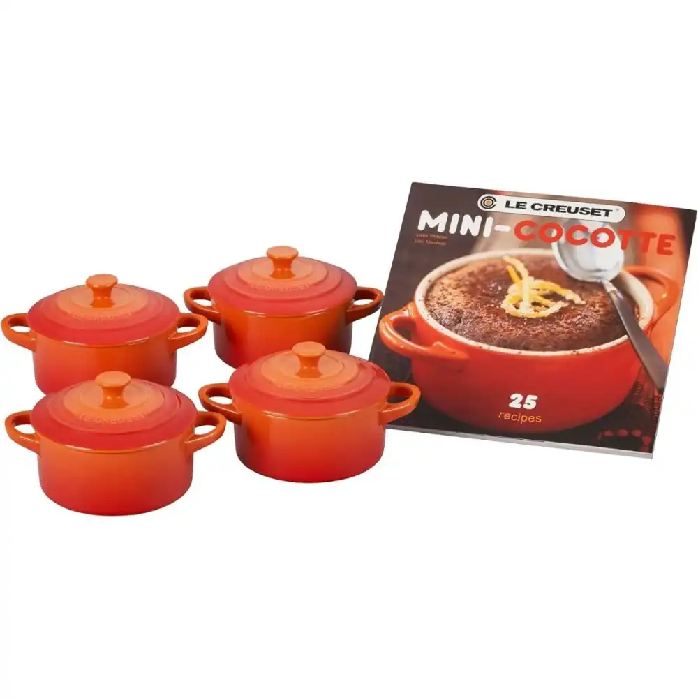 Le Creuset Mini Cocottes & Cookbook (Set of 4) | Flame
