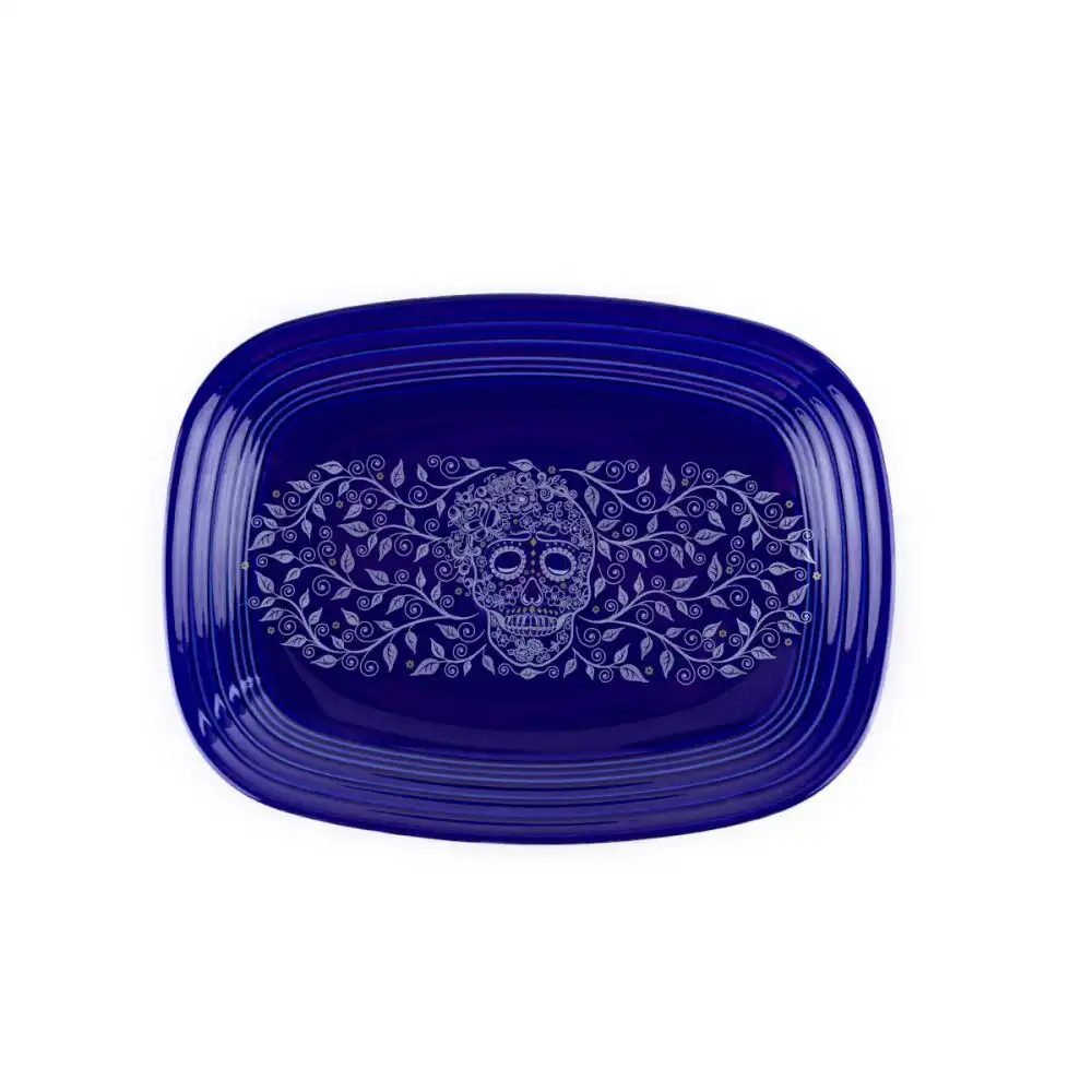 Alternative view of Fiesta® 11.75" Rectangular Platter | Skull and Vine Twilight