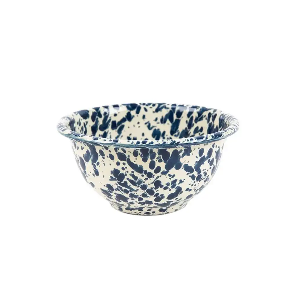 Crow Canyon 14oz Small Footed Bowl | Navy Splatter