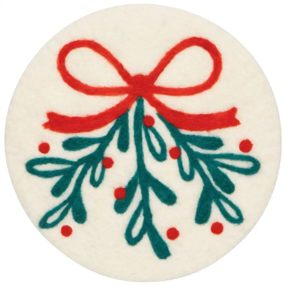 Danica Jubilee Felted Wool Trivet | Mistletoe