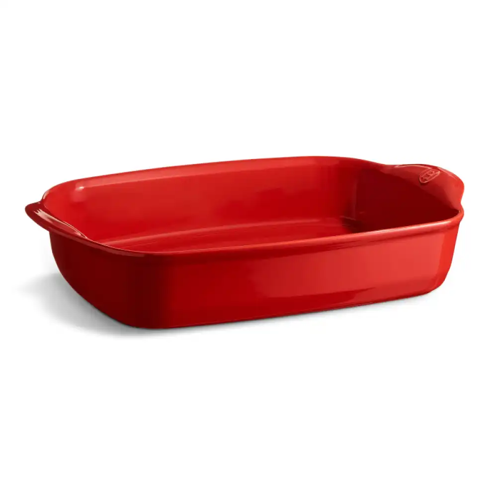Emile Henry The Right Dish 16.5" x 10.5" Large Rectangular Baking Dish | Burgundy