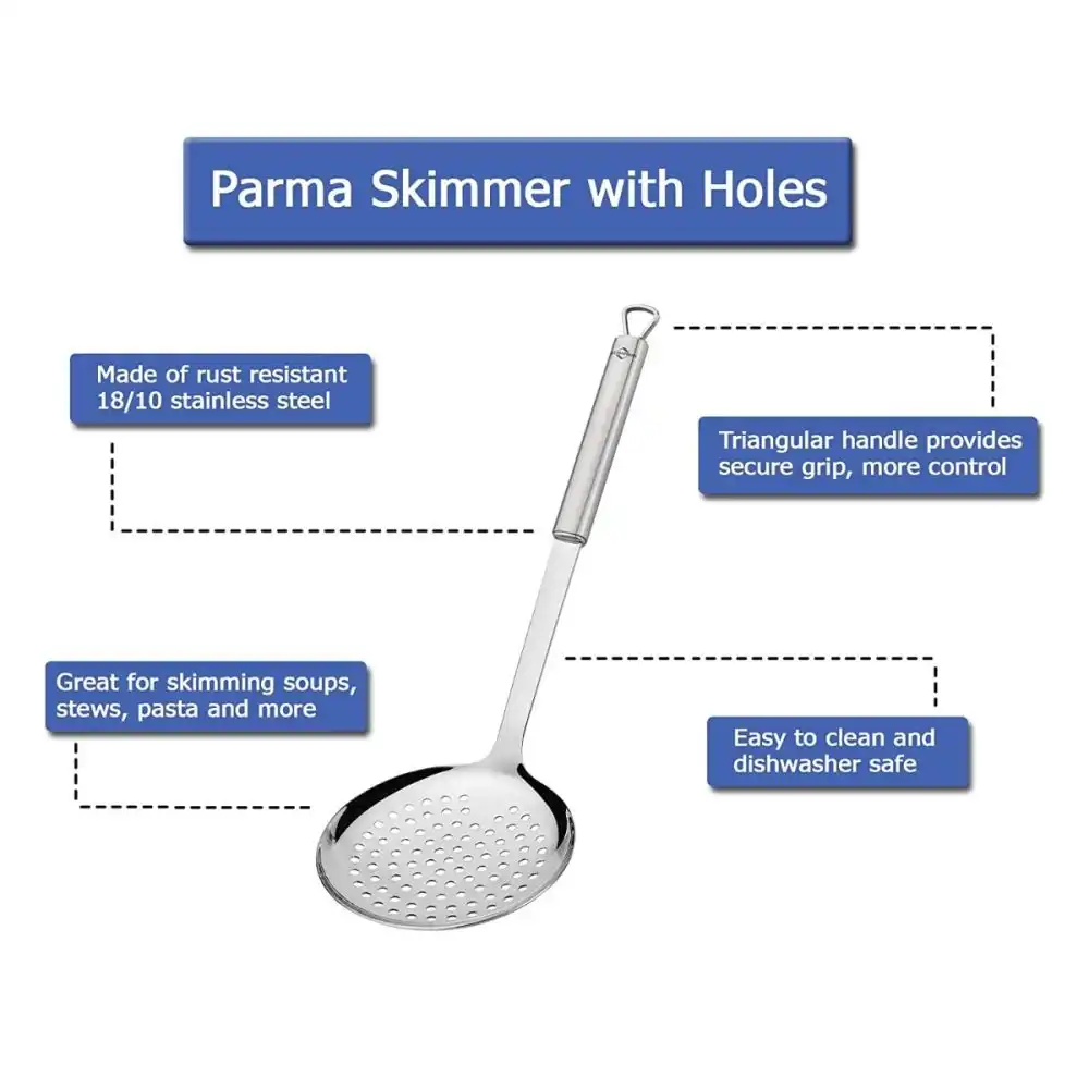 Alternative view of Küchenprofi Parma Skimmer with Holes | 14"