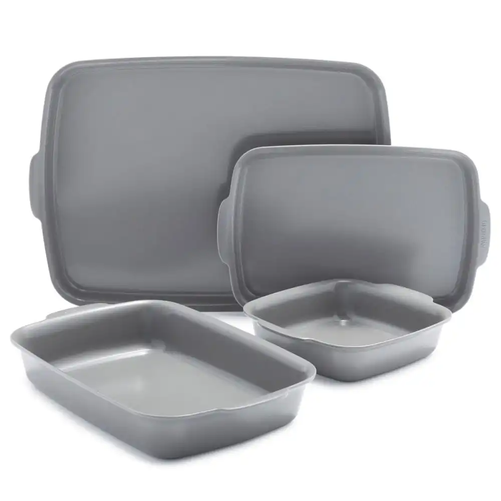 GreenPan Premiere Ovenware Ceramic Nonstick 4-Piece Bakeware Set | Gray