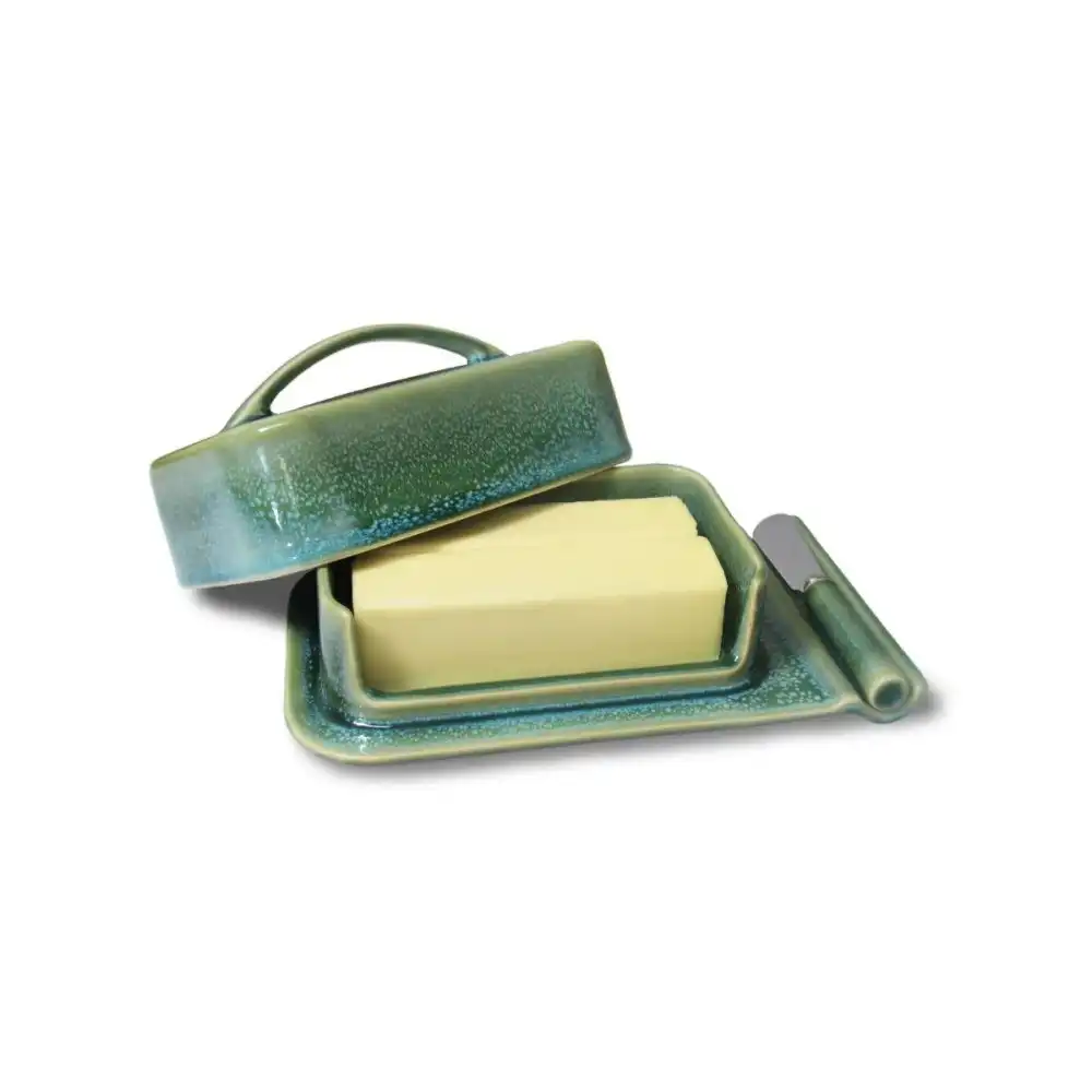 Butterie Porcelain Mess-Free Butter Dish | Green