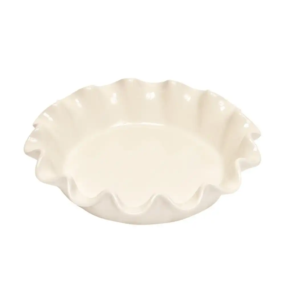 Emile Henry 10.4" Deep Ruffled Pie Dish | Clay