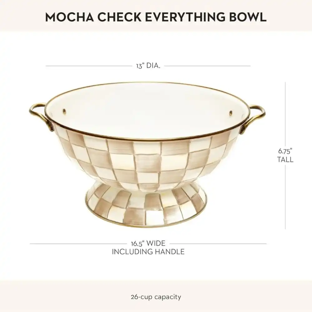 Alternative view of MacKenzie-Childs Mocha Check 6.5 Qt. Everything Bowl